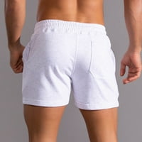 ECQKAME muške teretane za vježbanje kratke hlače Muškarci Čvrsti pamuk Trokrevetne hlače Sportska elastična