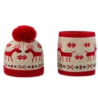 Mašina za bebe Hat Set Božićni ispisani Kids Beanie Cap Jesen zimski šešir dojenčad Toddler Bonnet