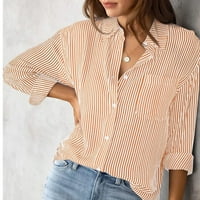 Zunfeo Fall majice za žensko-udobno klasično bluzu gumb dole casual bluza labav fit s dugim rukavima