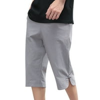 Ležerne hlače za muškarce Slim ravna pamučna posteljina sedam ljetnih ležernih prozračnih pantalona