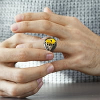 Xinqinghao Vintage Veliki ovalni prirodni kameni prstenovi muški vintage umetnuti žuti crveni cirkon mrav prstenovi ženske vjenčane prstenove mornarice 8