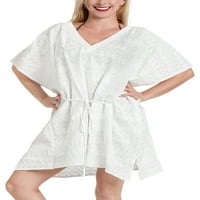 Zaljev ženski plus veličine pada kupaći kostim za kupaći kostim 2x- bijeli-A379