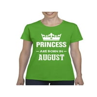 - Ženska majica kratki rukav, do žena veličine 3xl - rođendanski poklon princeza rođeni su u kolovozu