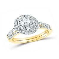 Jewels 14kt Bijelo zlato Žene Princess Diamond Halo Bridal Prsten za vjenčanje 1. CTTW