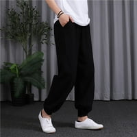 BDFZL Ženske hlače zasebne hlače za žene Ležerne ljetne elastične visoke struk posteljine pantnih džepova