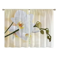 Goory Kuhinjske zavjese Orhideji Stil Drapes Poluista Pokretna šipka Pocket Prozor Luksuzni Topper Cafe