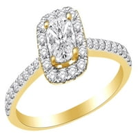 0. CT bijeli prirodni dijamantski kvadratni prsten za venčani prsten u 14k žuto zlato sa prstenom veličine-9