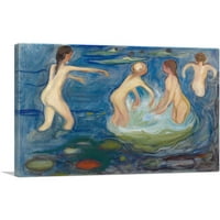 Kupanje Djevojke Canvas Art Print by Edvard Munch - Veličina: 26 18