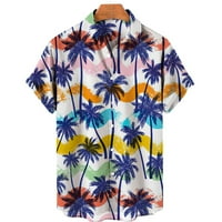 Ležerni muški labavi rever Ispis kratkih rukava dugmeta u obliku luka cvjetna košulja pješčane plaže Havajini ljetni vrh