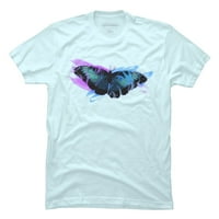 Leptir muški svijetlo plavi grafički tee - dizajn ljudi 3xl