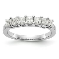 Čvrsta 14k bijelo zlato sedam kamenih dijamantskih vjenčanih prstena