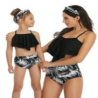 Porodično podudaranje kupaćim kostima roditelj-dečjiæeèka Ženska dečja devojka Bikini list cvjetni kostim