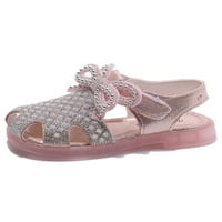 Woobring djevojka haljina Sandal ljetne princeze cipele Bowknot ravne sandale vjenčana lagana plaža Comfort Pink 11.5c