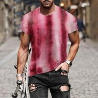 Majica kratkih rukava za muškarce Okrugli vrat Modni vrhovi muške ljetne košulje 3D digitalni uzorak ispis bluza Ležerne prilike Slim Fit Tee Odeća vruća ružičasta xxxxxl