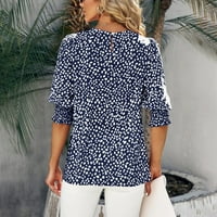 Yubatuo ženska ljetna naftana lakta-majica za ženu Ležerne prilike za žene Mornarice XL