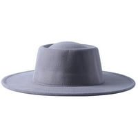 Multitrast ženski šešir TS Solid Boja ravnog gornjeg poklopca puhač šeši vuneni kapa Fedoras