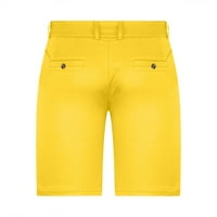 Caveitl muški atletski kratke hlače, muške hlače od pet bodova hlače sa pet bodova imaju džepove Hlače žute boje