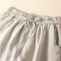 Popust pamučne kratke hlače za žene ljetne slobodno vrijeme sve elastične hlače široke nožne hlače velike veličine tankog stila, sive boje