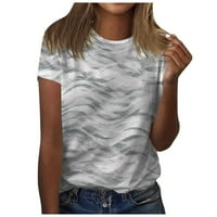 Ljetne bluze za žene Slobodnoj ljetni majice SOLISE Skraćene rukave 3xl