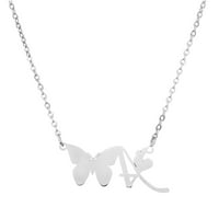 Leptir od nehrđajućeg čelika Početne ogrlice za žene Elegantno pismo ogrlice Personalizirani poklon