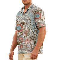Muški printirske majice, cvjetni paisley grafički otisci ulični casual vrhovi Basic Fashion Vintage