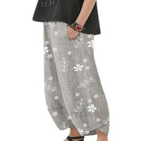Ženski ljetni cvjetni ispis široki noga joga harem sportske hlače casual labave vrećaste pantalone