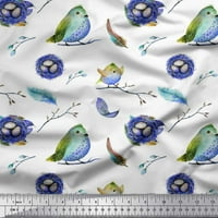 Tkanina Soimoi pamučna patka gnijezdo, perje i umjetnička ptica za štampanje tkanine sa dvorištem širom