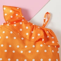 Dojenčad za djevojčice odjeću za djecu za djevojke Jedne rubske skok bez rukava Polka točke za udarce narančasta narančasta 9- mjeseci