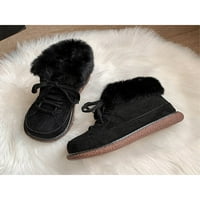 Ženske čizme za snijeg Plindring With With Bootie Fau Fur Warm gležnjače Dame Lagane kratke čizme Žene Udobne cipele Crna 8