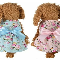 PET Proljeće ljetna pamučna odjeća za djevojke za pse, mali srednji pas slatka princeza suknja ružičasta, xs
