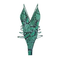 Lopecy-Sta dame modni serpentinski print kaiš izduženi seksi ukras Ženski jednodijelni kupaći kostim