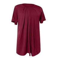 Podplug ženske pune boje plus veličine vrhova kratkih rukava s majicama bluza Tun