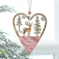 Božićni vintage Drvo ukrasi ELK Santa Claus Car Star okrugli Xmas Oblik oblika oblika za Xmas Home Party