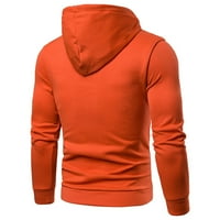 Uhdy muški vrhovi čvrsti boja s kapuljačom sa dugim rukavima Ležerna majica Muška odjeća Trup plus veličine Narančasta L