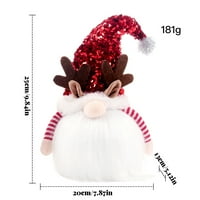 Užarena Santa Doll Božićni blistavi šljokice Cartoon Plish tkaninski igrački dekor ukras poklon sa muzikom