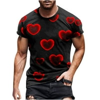 Muška majica, Muška majica Slim Fit mišićni kratki vrat Kratki rukav Thirt Novelty Design Valentines