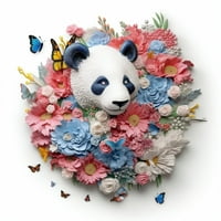 Panda medvjed u bloju - 3D životinjski platneni umjetnički otisci Savršeni komad domaćeg dekora