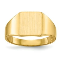 Čvrsti 14K žuto zlato gravirav monogram Signet prsten veličine 6