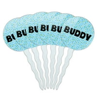 Buddy Cupcake Pickes Toppers - set - plave mrlje