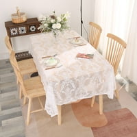 Avamo stol za pranje stolnjak za pranje domaćih dekora Poluista čisti stolnjak pokriva pravokutni vodootporan luksuzni prašini-bijeli cvjetni 55 71