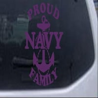 Ponosni mornarički sidrišta Porodični automobil ili kamion prozor za laptop naljepnica za laptop ljubičasta