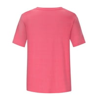 Ernkv ženski trendi labavi osnovni vrhovi klirens čvrsti vrhovi kratkih rukava majice V izrez Košulje