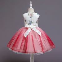 Djevojčana haljina haljine cvjetni gradijent lijep sladak odmor bez rukava rukavica princeza haljina