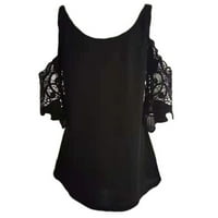 Ženski vrhovi Halter Solid bluza casual ženske modne mashirtne rukave crna 3xl