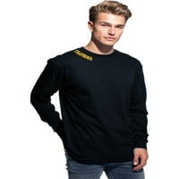 Daxton Premium California Muškarci dugih rukava majica ultra mekani srednje težine pamuk, crni tee zlatna