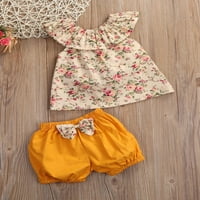 Gwiyeopda Toddler novorođenčad dječje odijelo za cvjetne košulje + bowknot kratke hlače