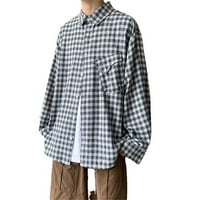 Muška proljeća i jesenska modna kazna plaćena majica s dugim rukavima Top bluza Karakteristike: