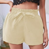 Ljetne kratke hlače za žene Ležerne prilike elastične strugove Trendi kratke hlače čiste boje labave