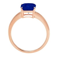 1.5CT Asscher Cut plavi simulirani plavi safir 18K ružičasti ružičasti zlatni graviranje Izjava godišnjica Angažovanost vjenčanja SOLITAIRE prstena 8