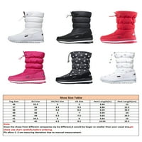 Ženske udobne kliznim čizmama za snježne pahulje čizme snijega hodanje srednje teleći mokasinske cipele s crvenim 6